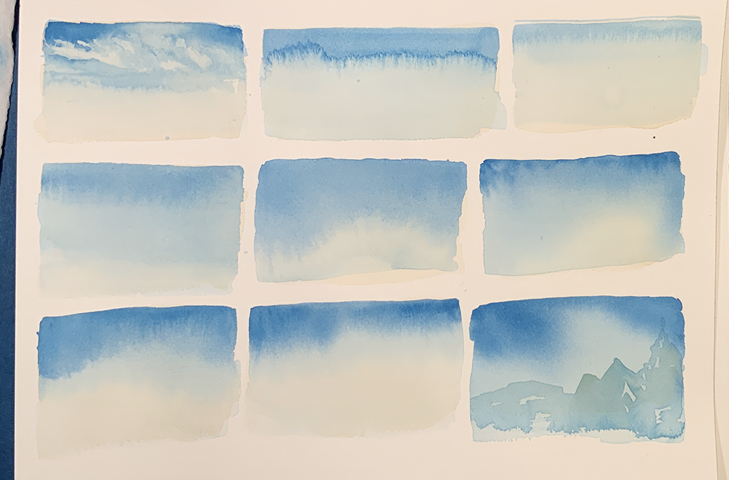 Sky Gradations in Watercolor – Wet on Wet Technique